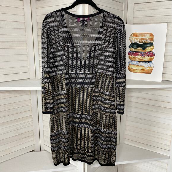 Peck & Peck black embroidered semi sheer tunic top - Picture 6 of 7